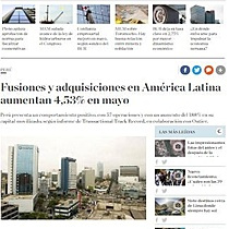 Fusiones y adquisiciones en Amrica Latina aumentan 4,53% en mayo